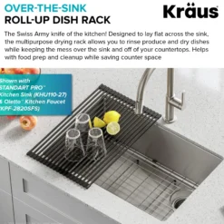 Multipurpose Over-Sink Roll-Up Dish Drying Rack in Jet Black