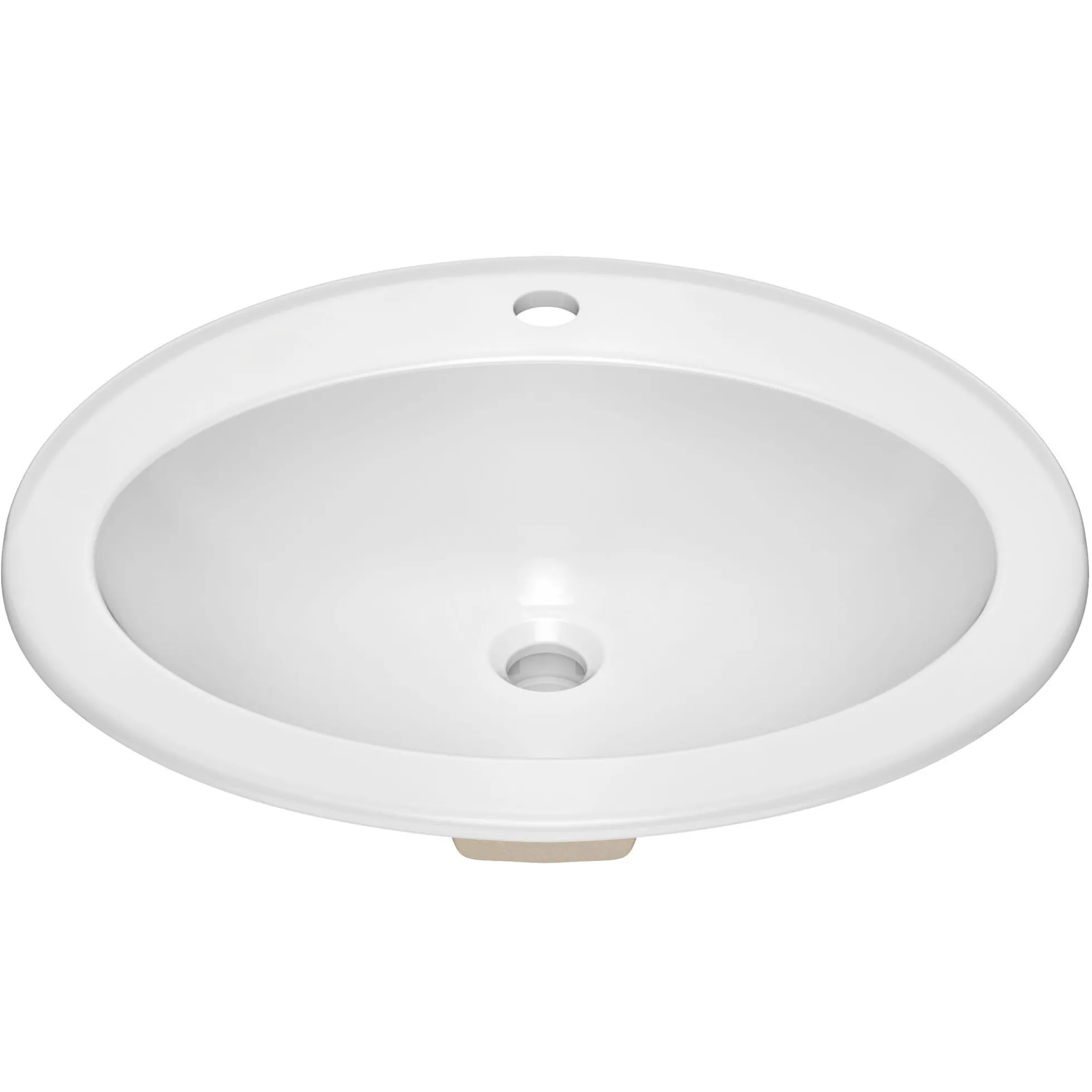 22” Oval Porcelain CeramicSelf-Rimming Drop-InTop MountBathroom Sinkin Whitewith OverflowDrain