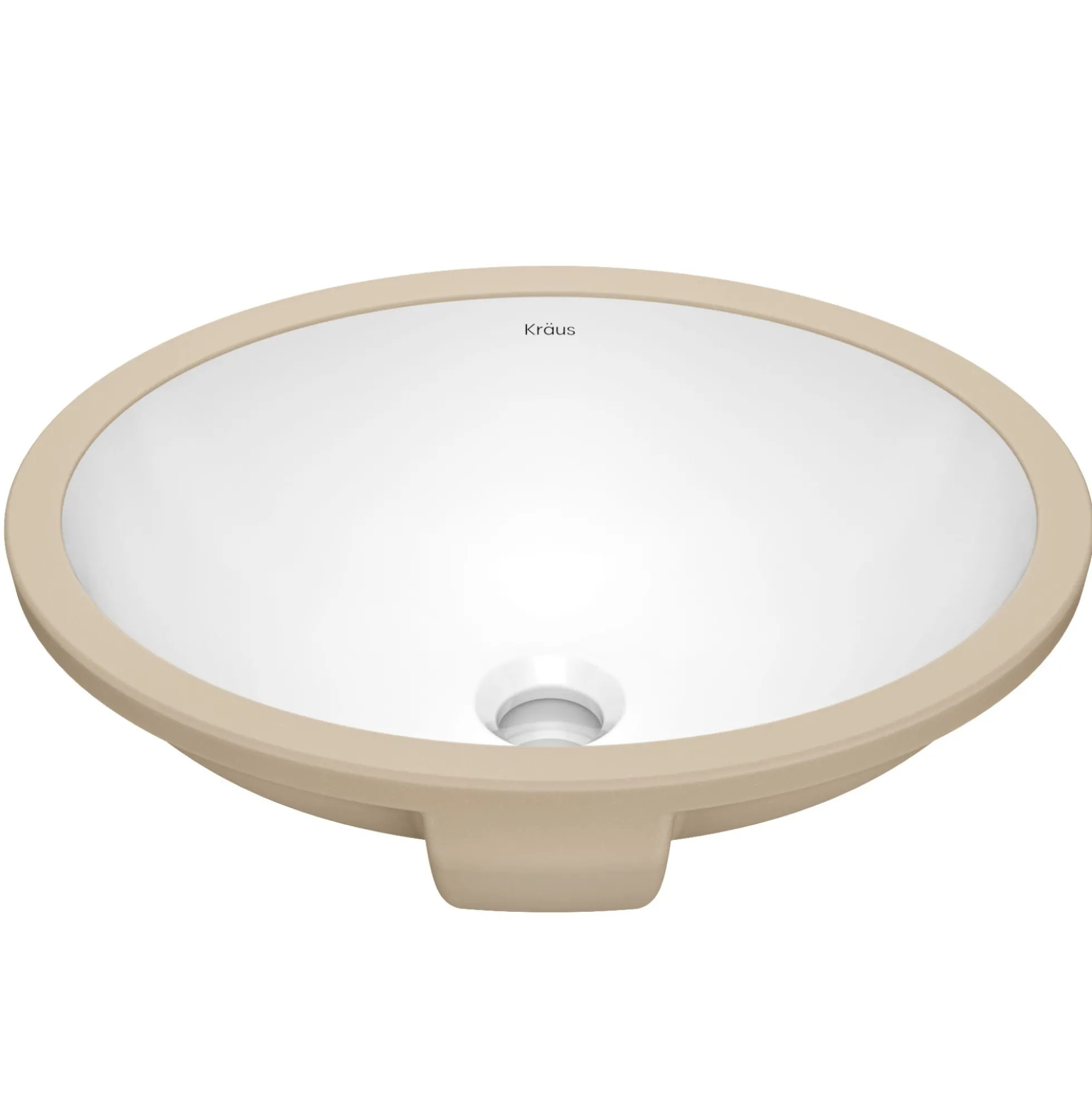 16 3/4"Oval Porcelain CeramicUndermountBathroom Sinkin Whitewith OverflowDrain