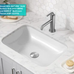 Pop-Up Drain for Bathroom Sink with Overflow in Spot-Free Stainless Steel