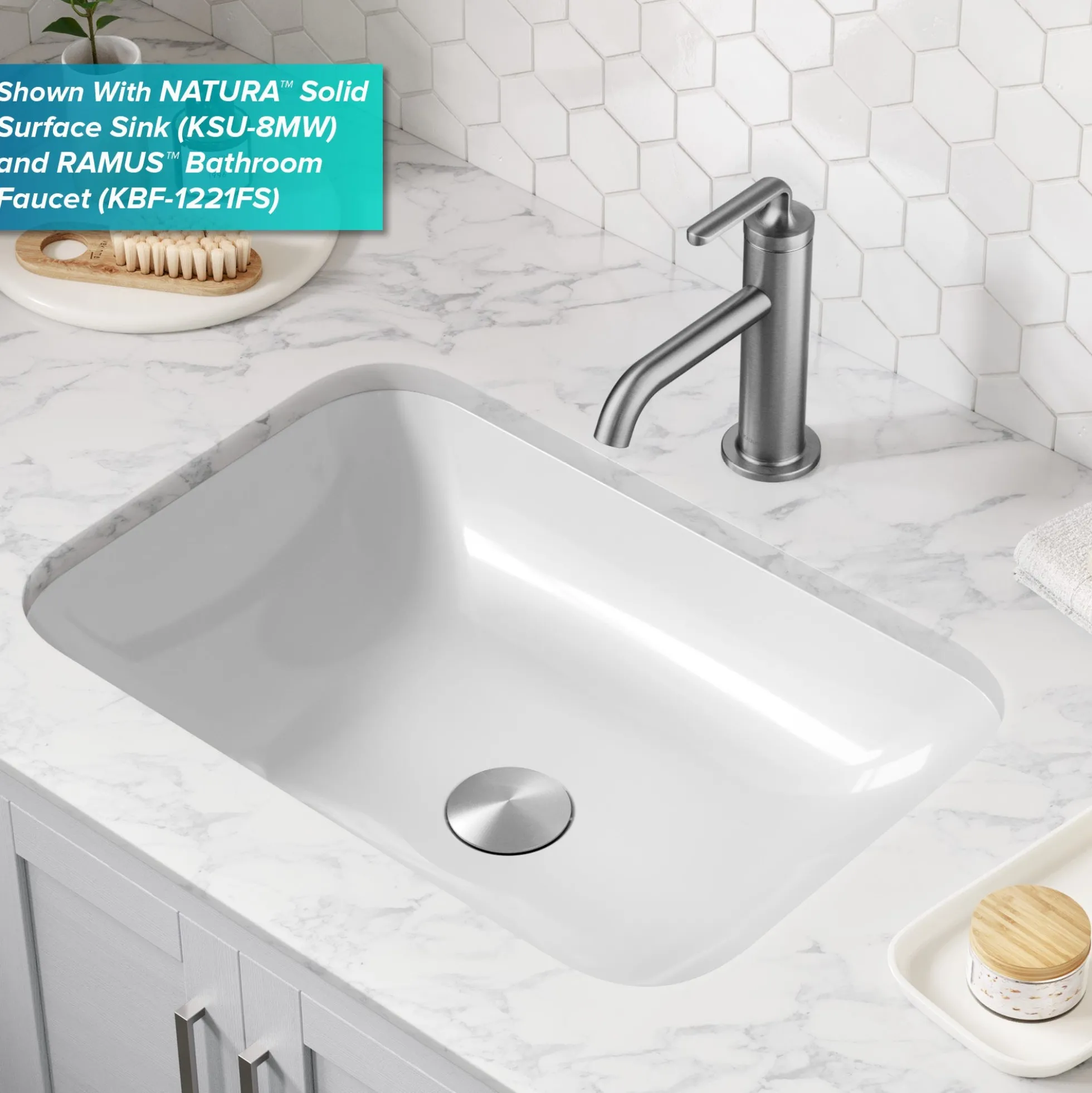 Pop-Up Drain for Bathroom Sink with Overflow in Spot-Free Stainless Steel