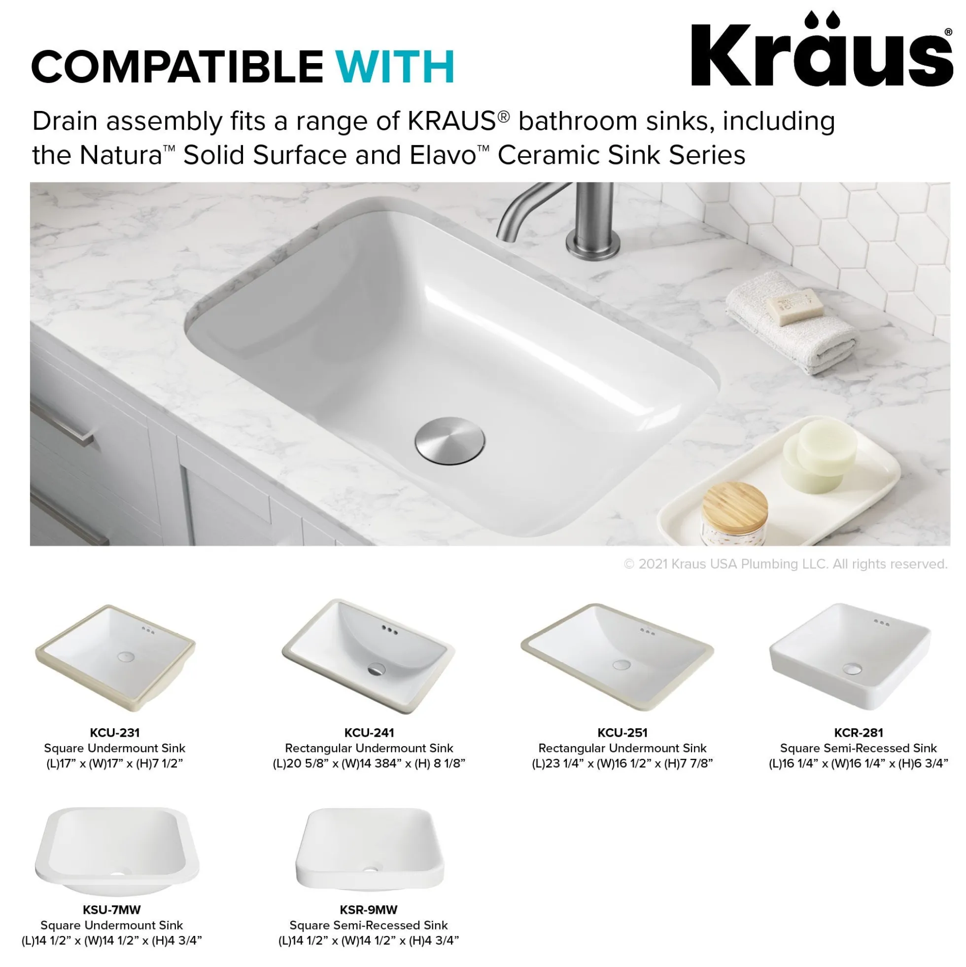 Pop-Up Drain for Bathroom Sink with Overflow in Spot-Free Stainless Steel
