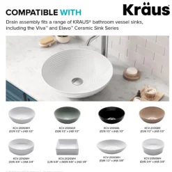 Pop-Up Drain for Bathroom Sink with Extended Threadwithout Overflowin Spot-Free Stainless Steel