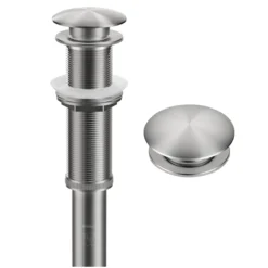 Pop-Up Drain for Bathroom Sink with Extended Threadwithout Overflowin Spot-Free Stainless Steel