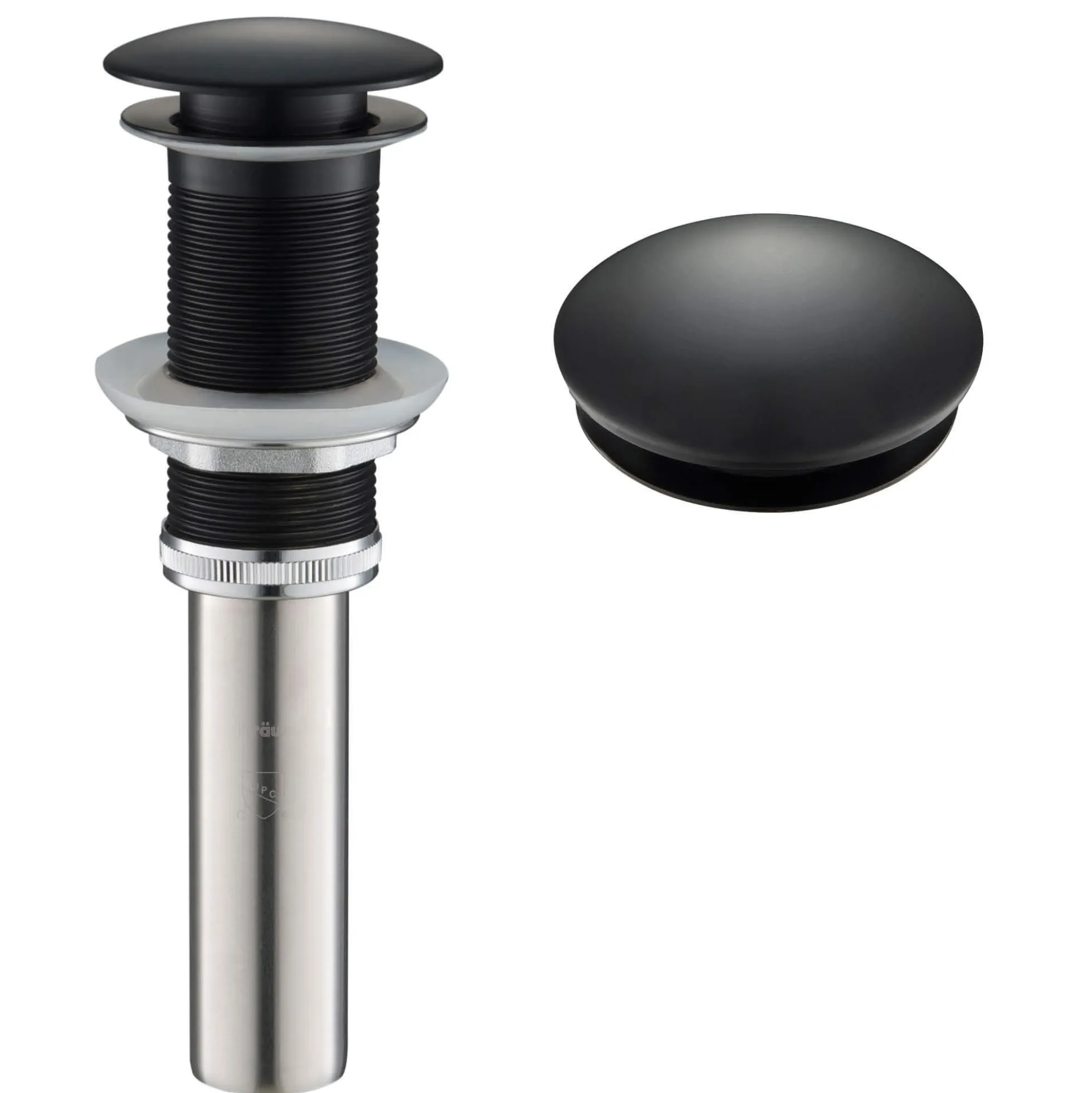 Pop-Up Drain for Bathroom Sinkwithout Overflow in Matte Black