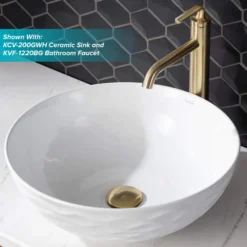 Pop-Up Drain for Bathroom Sinkwithout Overflow in Brushed Gold