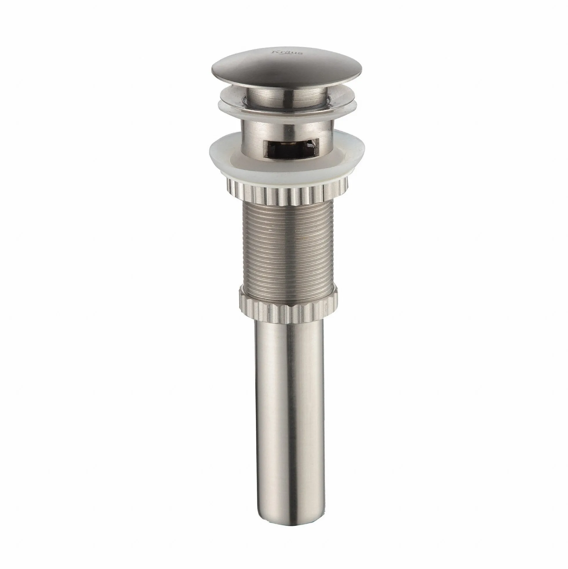Pop-Up Drain for Bathroom Sink with Overflow in Satin Nickel