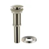Pop-Up Drain for Bathroom Sinkwithout Overflow and Mounting Ring in Satin Nickel