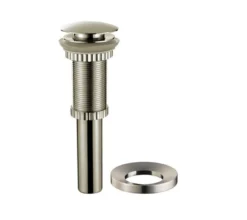 Pop-Up Drain for Bathroom Sinkwithout Overflow and Mounting Ring in Satin Nickel