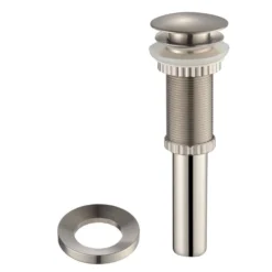 Pop-Up Drain for Bathroom Sinkwithout Overflow and Mounting Ring in Satin Nickel