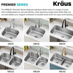 Premier 20” Undermount Single Bowl 18-Gauge Stainless Steel Kitchen Sink