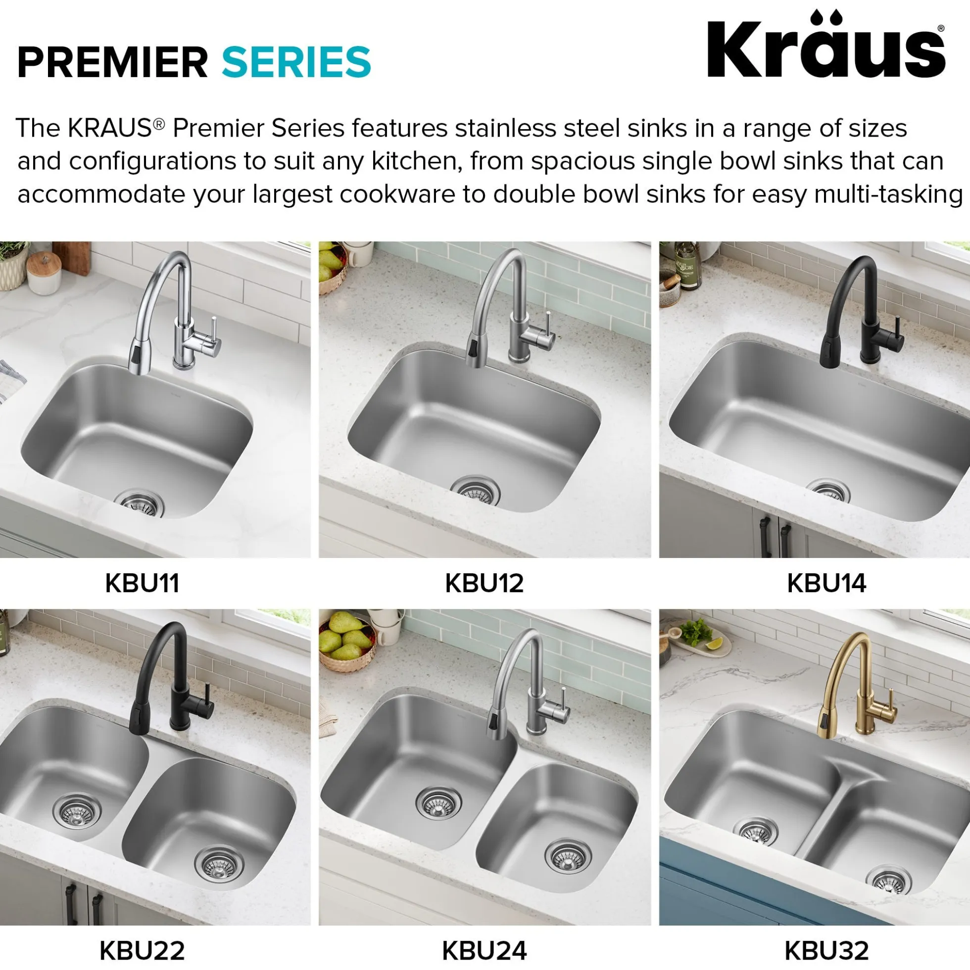 Premier 31 1/2” Undermount Single Bowl 18-Gauge Stainless Steel Kitchen Sink