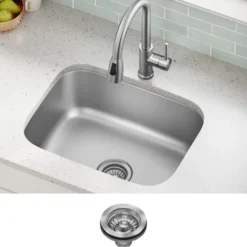Premier 23” Undermount Single Bowl 18-Gauge Stainless Steel Kitchen Sink