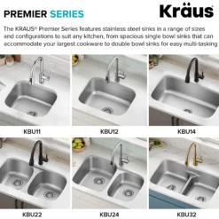 Premier 23” Undermount Single Bowl 18-Gauge Stainless Steel Kitchen Sink