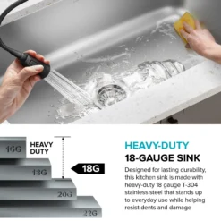 Premier 23” Undermount Single Bowl 18-Gauge Stainless Steel Kitchen Sink