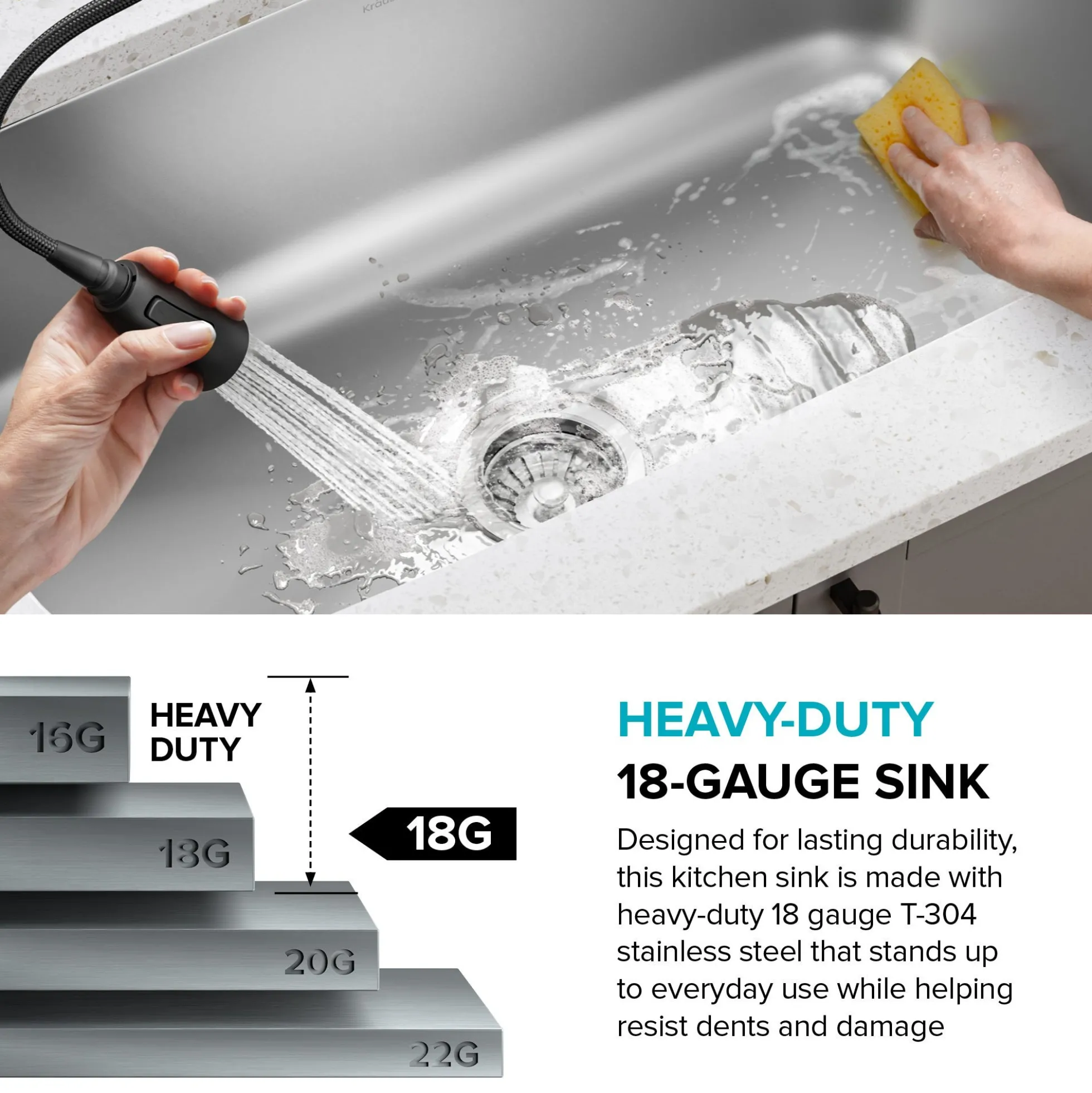 Premier 23” Undermount Single Bowl 18-Gauge Stainless Steel Kitchen Sink