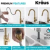 Pull-Down Kitchen Faucet and Water Filter Faucet Combo in Brushed Brass