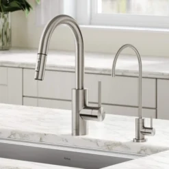 Pull-Down Kitchen Faucet and Water Filter Faucet Combo in Spot Free Stainless Steel