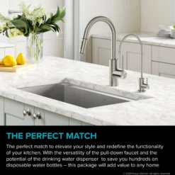 Pull-Down Kitchen Faucet and Water Filter Faucet Combo in Spot Free Stainless Steel
