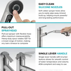 Pull-Out Single Handle Kitchen Faucet in Matte Black