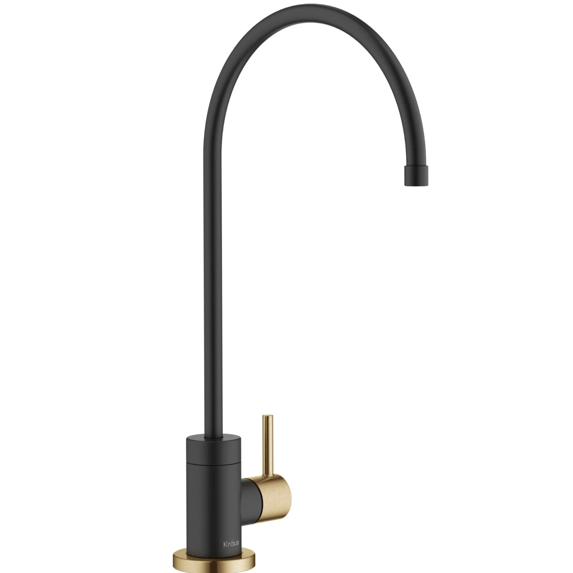Purita 100% Lead-Free Kitchen Water Filter Faucet in Brushed Brass/Matte Black
