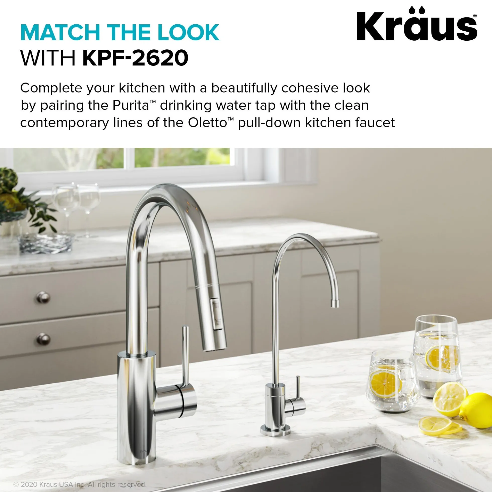 Purita 100% Lead-Free Kitchen Water Filter Faucet in Chrome
