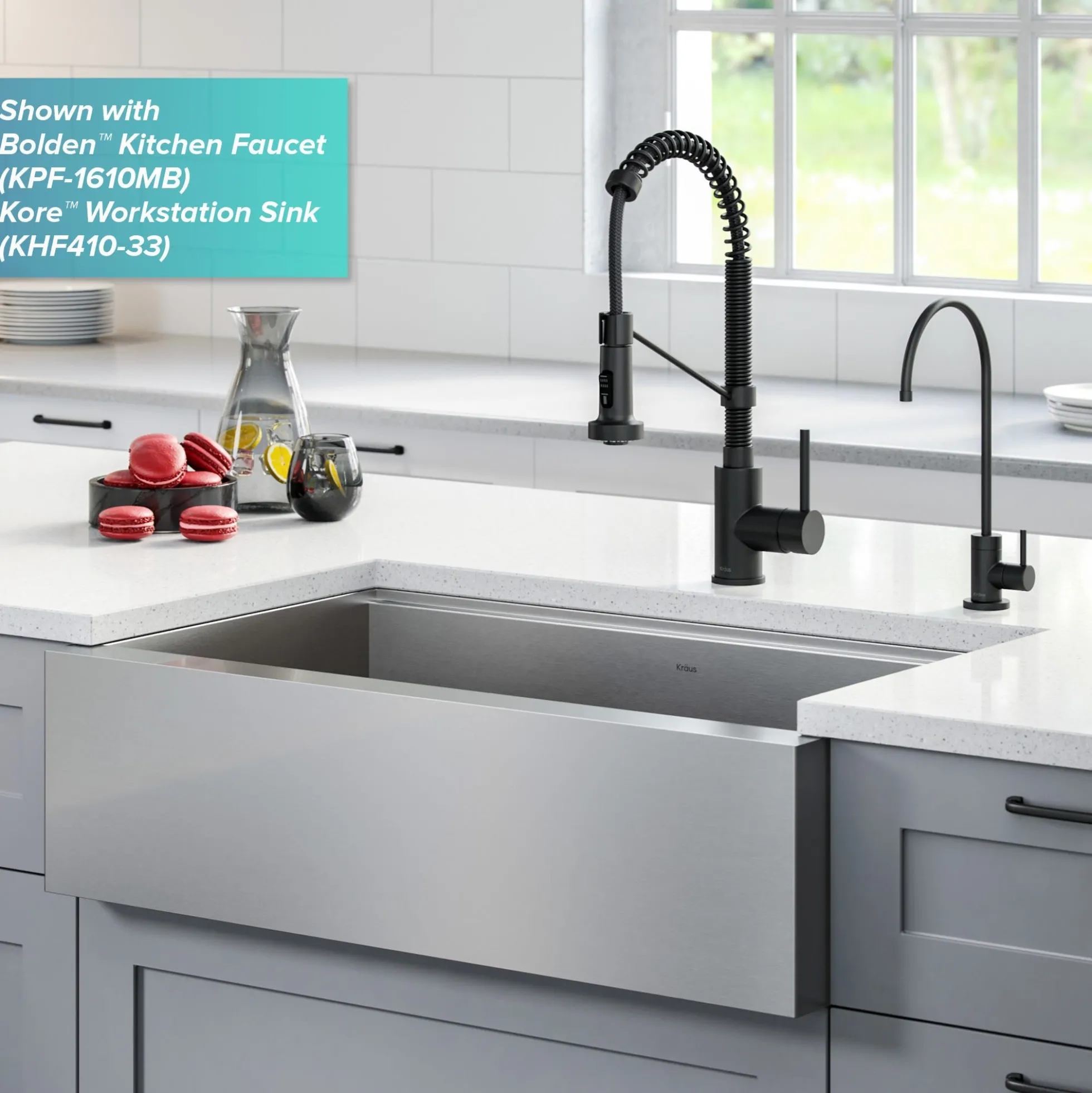 Purita 100% Lead-Free Kitchen Water Filter Faucet in Matte Black