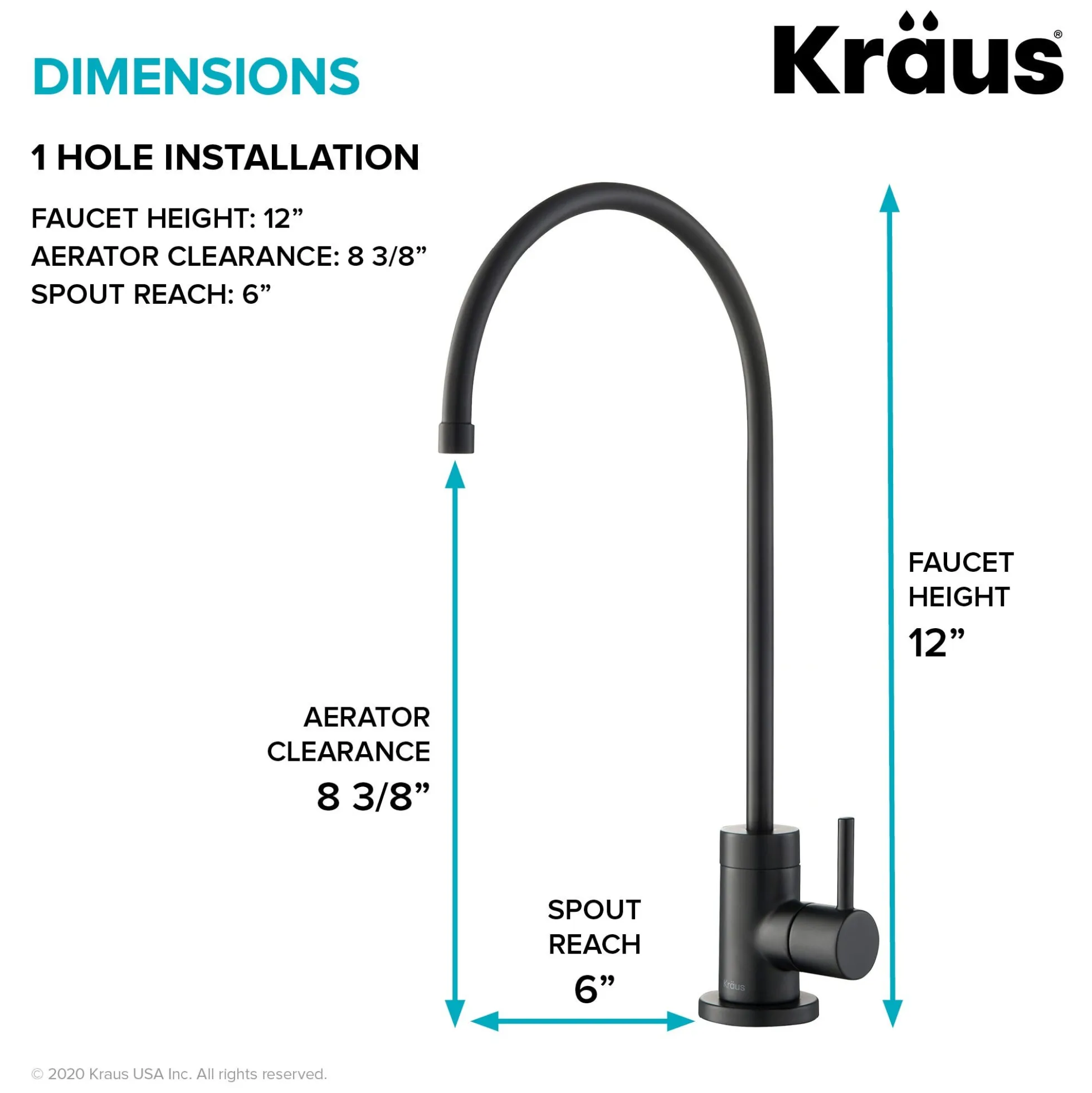 Purita 100% Lead-Free Kitchen Water Filter Faucet in Matte Black