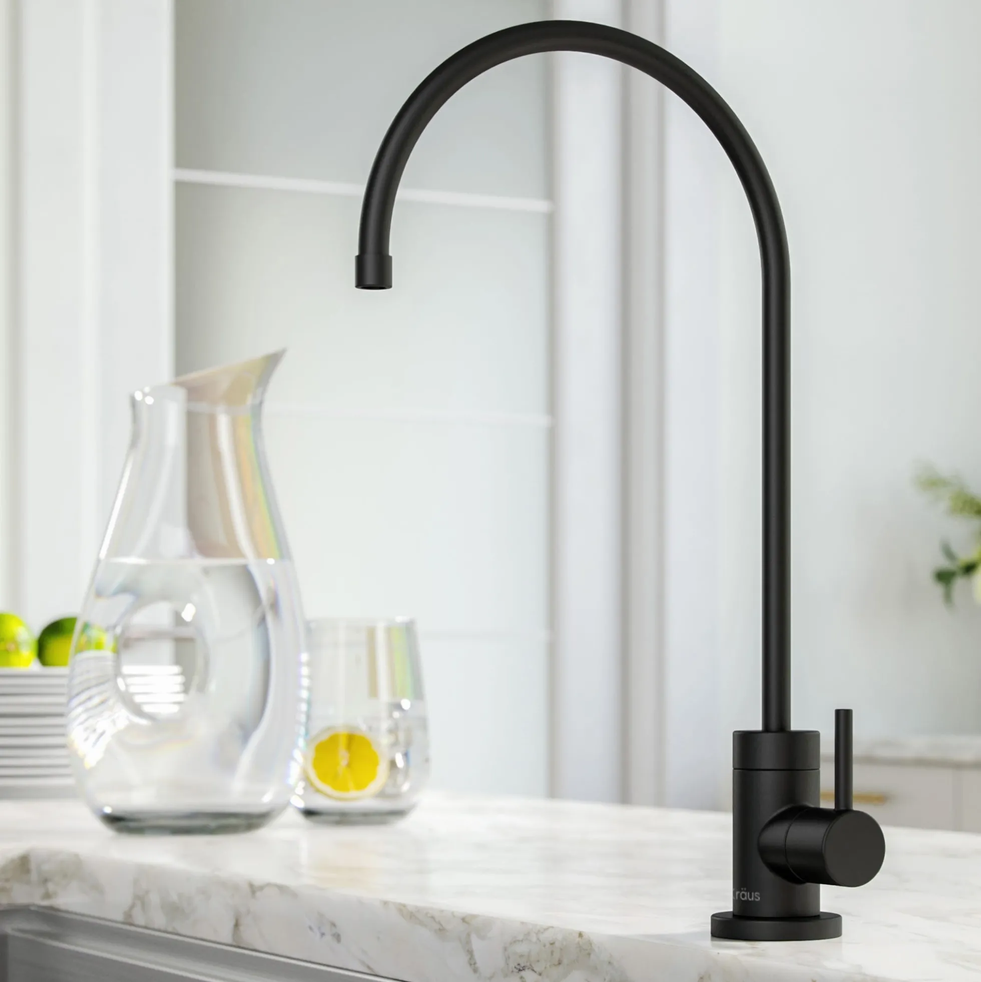 Purita 100% Lead-Free Kitchen Water Filter Faucet in Matte Black