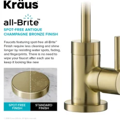 Purita 100% Lead-Free Kitchen Water Filter Faucet in Spot Free Antique Champagne Bronze