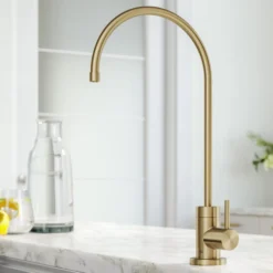 Purita 100% Lead-Free Kitchen Water Filter Faucet in Spot Free Antique Champagne Bronze