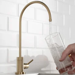 Purita 100% Lead-Free Kitchen Water Filter Faucet in Spot Free Antique Champagne Bronze