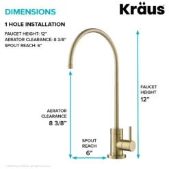 Purita 100% Lead-Free Kitchen Water Filter Faucet in Spot Free Antique Champagne Bronze