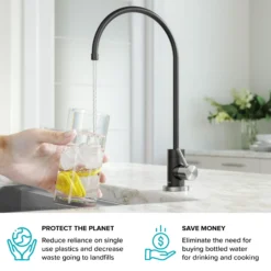 Purita 100% Lead-Free Kitchen Water Filter Faucet in Spot-Free Stainless Steel/Matte Black
