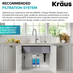 Purita 100% Lead-Free Kitchen Water Filter Faucet in Spot-Free Stainless Steel/Matte Black