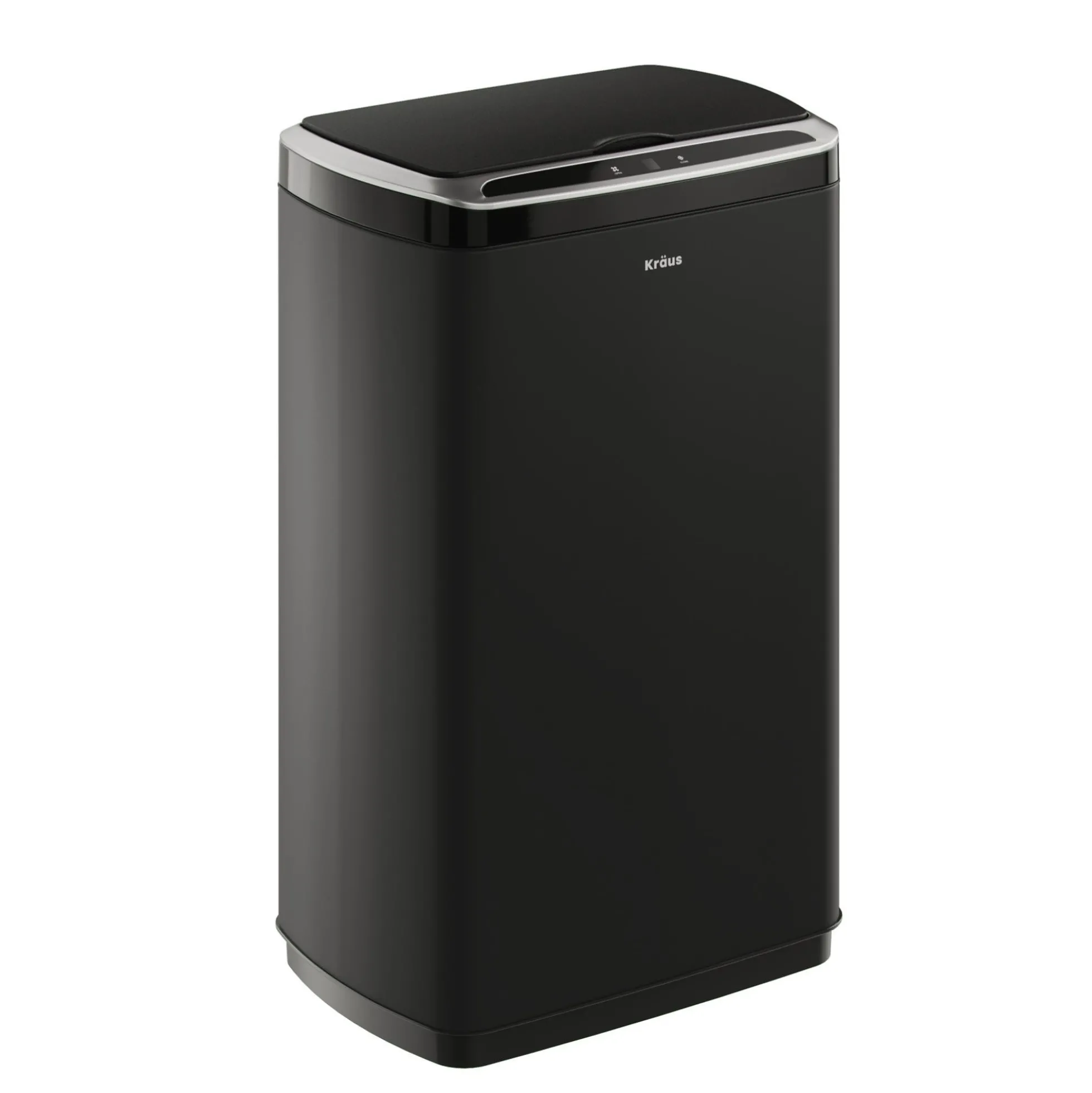 Rectangular 13 Gallon Touchless Motion Sensor Trash Can in Matte Black Finish withSoftShut Lid