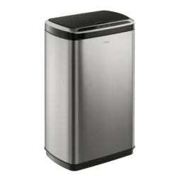 Rectangular 13 Gallon Touchless Motion Sensor Trash Can in Fingerprint Resistant Stainless Steel Finish withSoftShut Lid