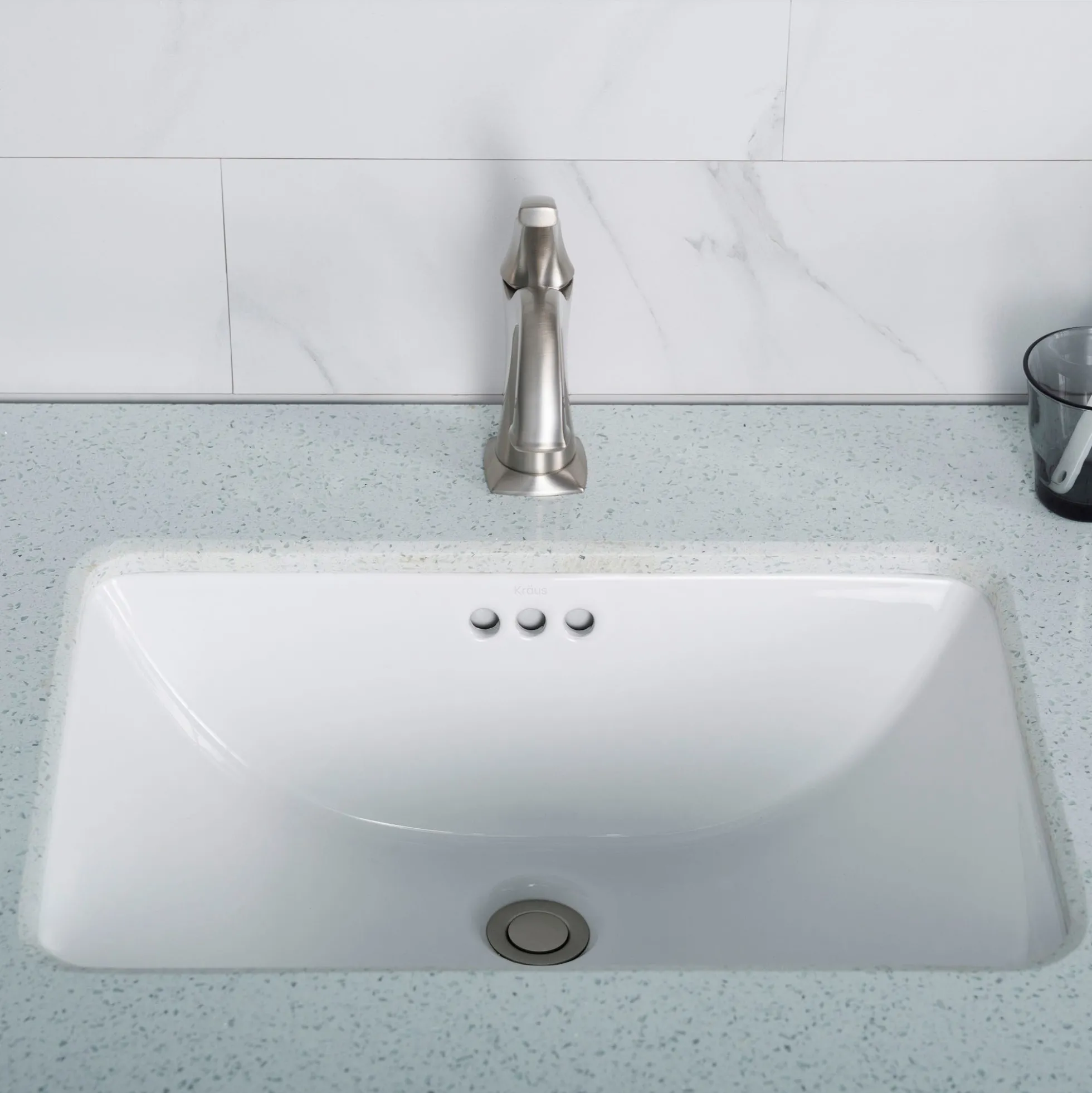 21" RectangularPorcelain CeramicUndermountBathroom Sinkin Whitewith OverflowDrain (2-Pack)
