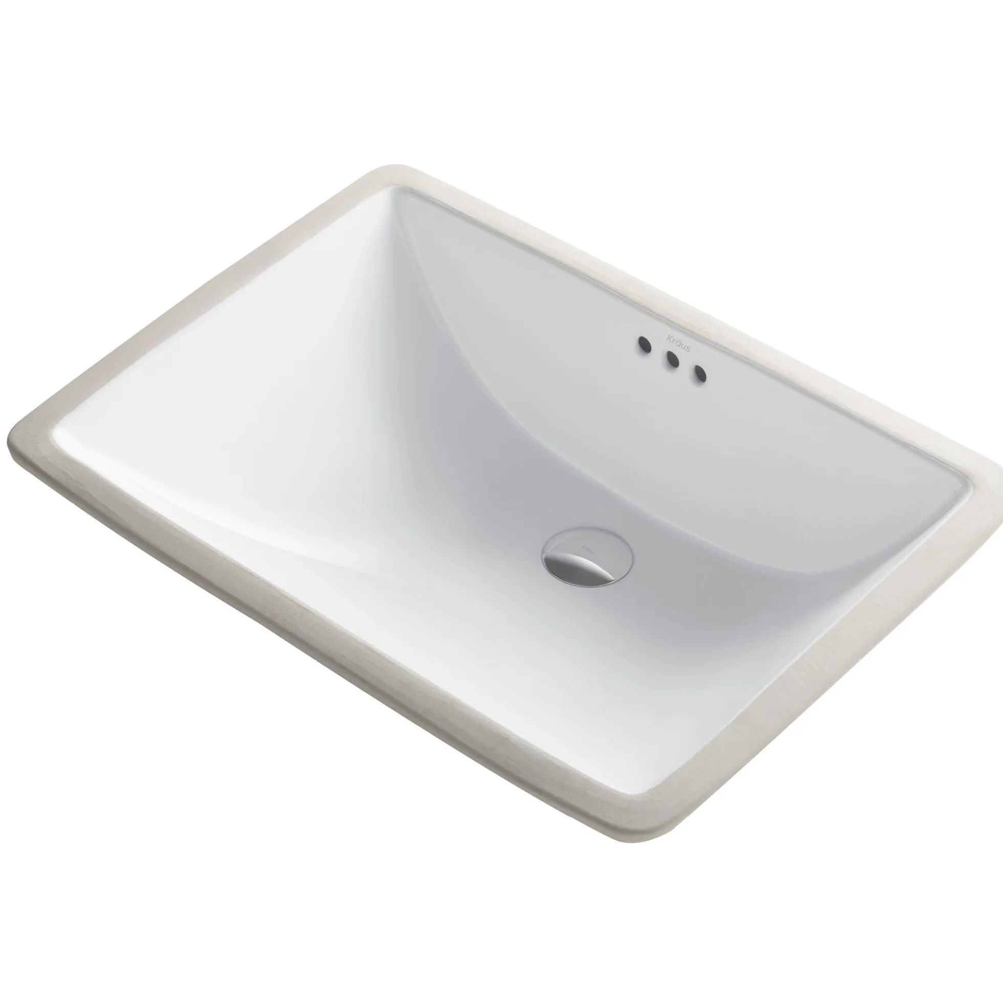 23" RectangularPorcelain CeramicUndermountBathroom Sinkin Whitewith OverflowDrain