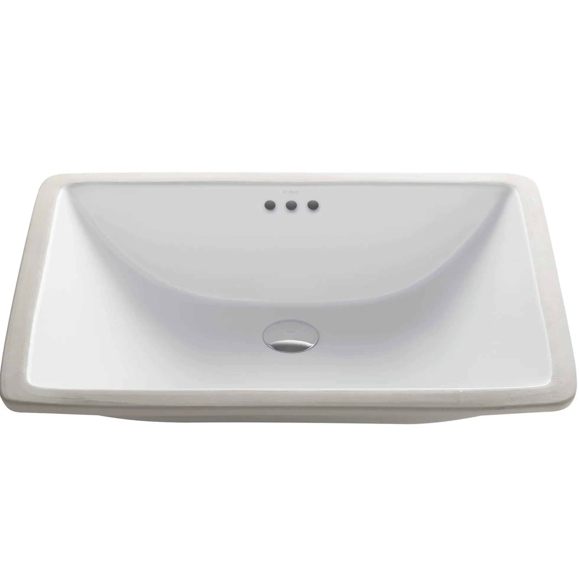 23" RectangularPorcelain CeramicUndermountBathroom Sinkin Whitewith OverflowDrain