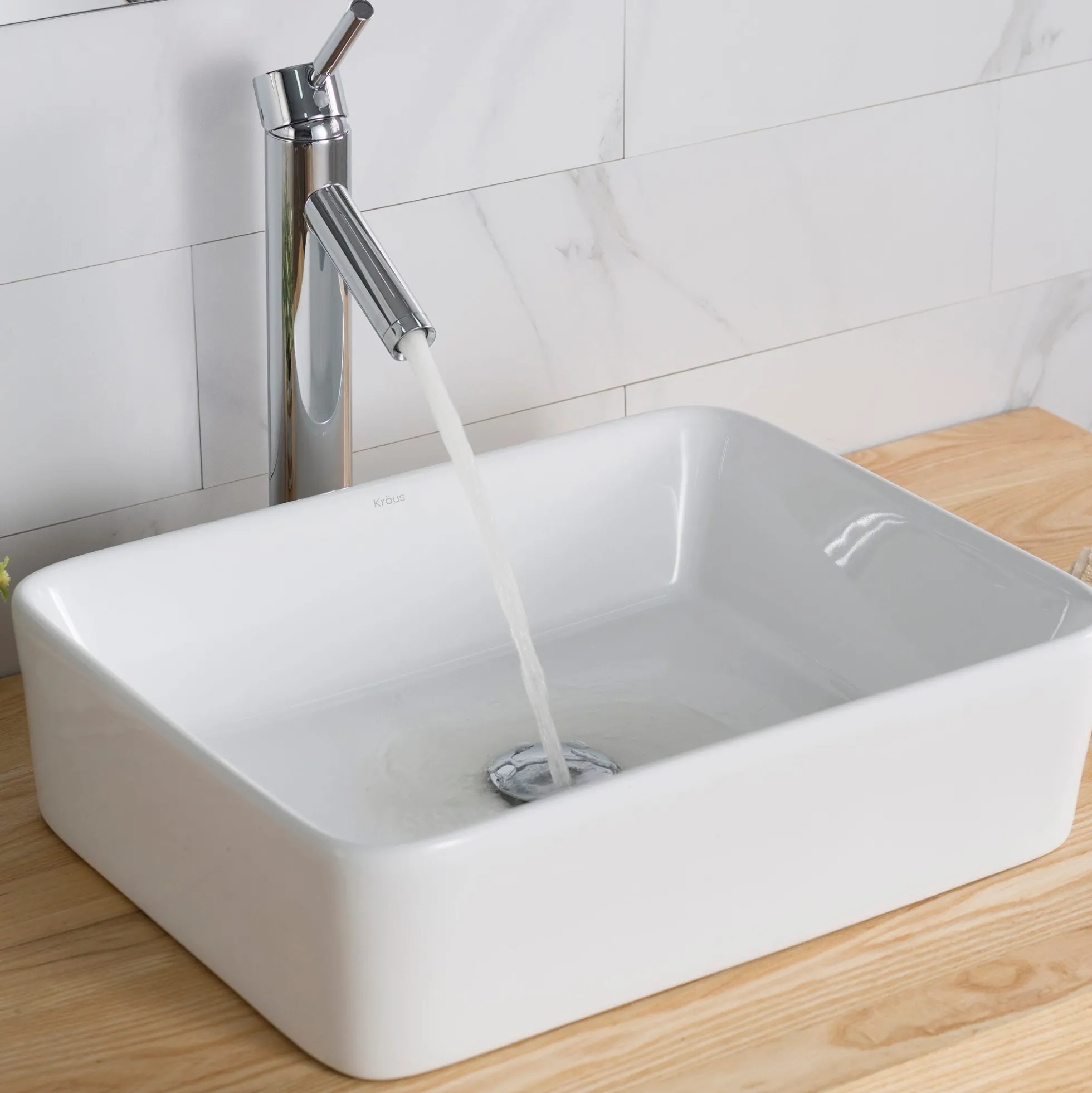 19" Rectangular Vessel Ceramic Bathroom Sink in White