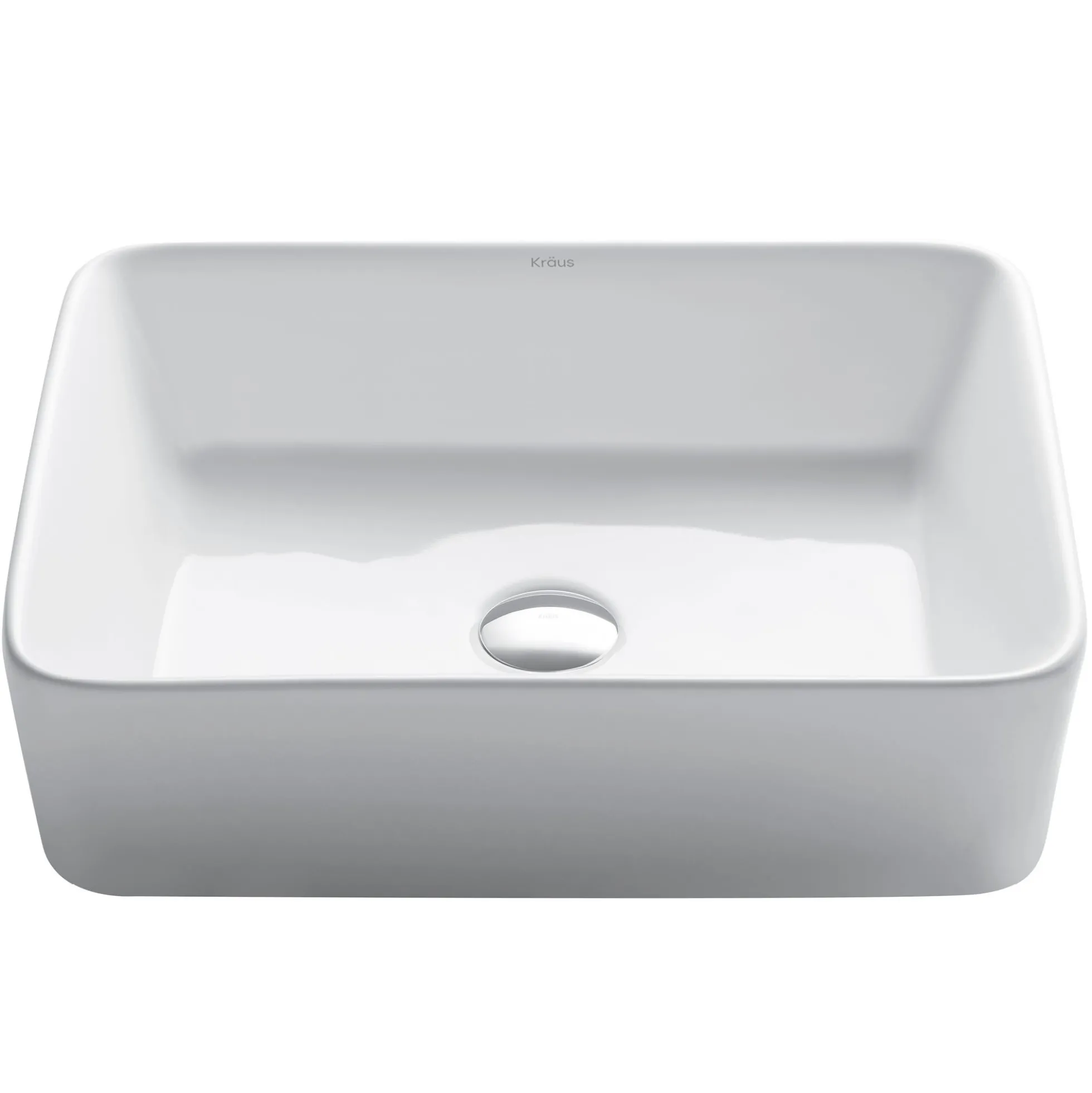 19" Rectangular Vessel Ceramic Bathroom Sink in White