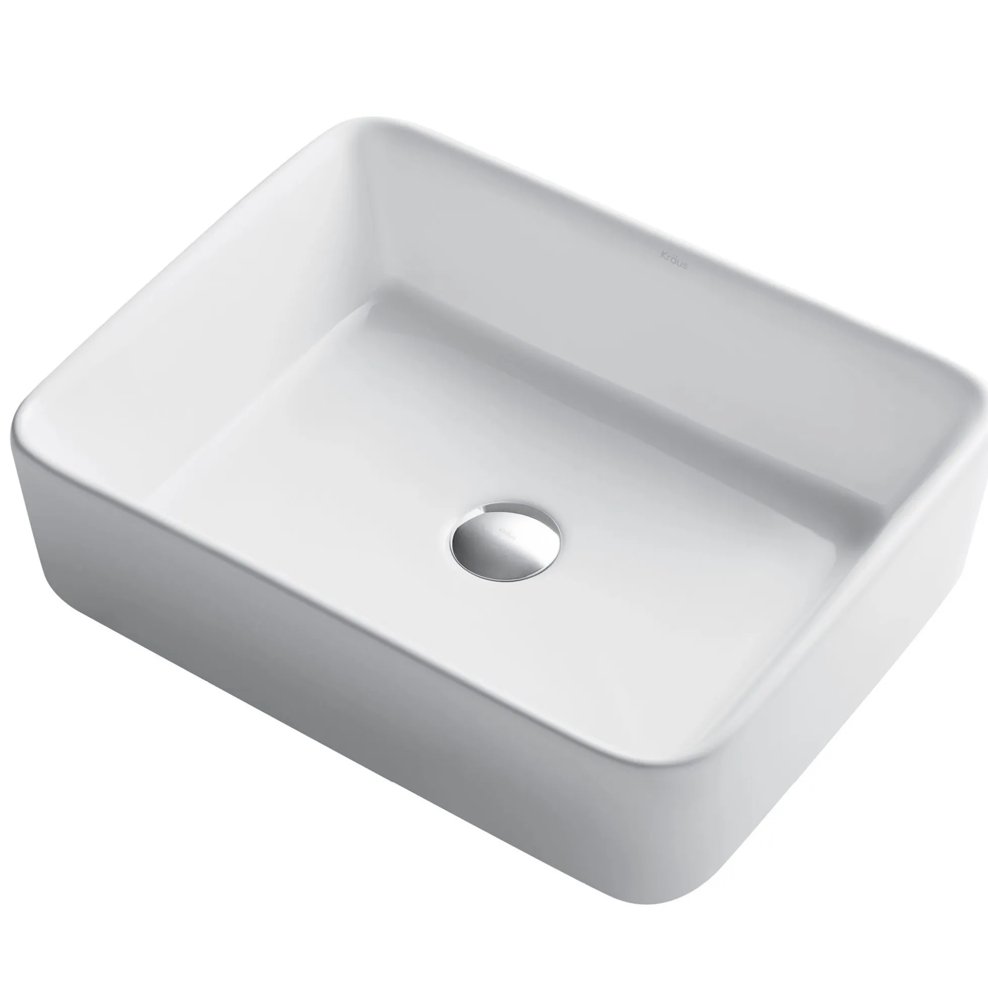 19" Rectangular Vessel Ceramic Bathroom Sink in White
