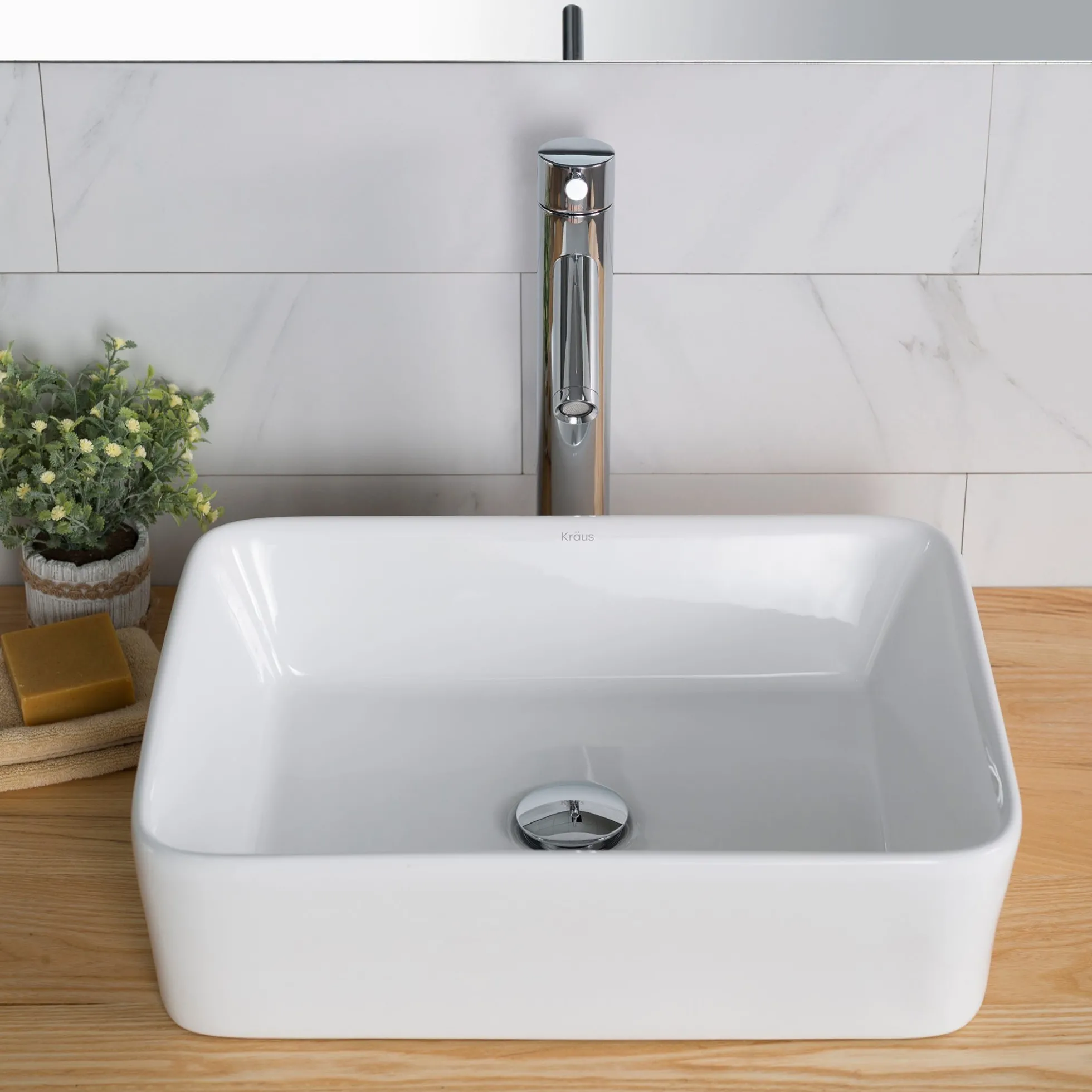 19" Rectangular Vessel Ceramic Bathroom Sink in White