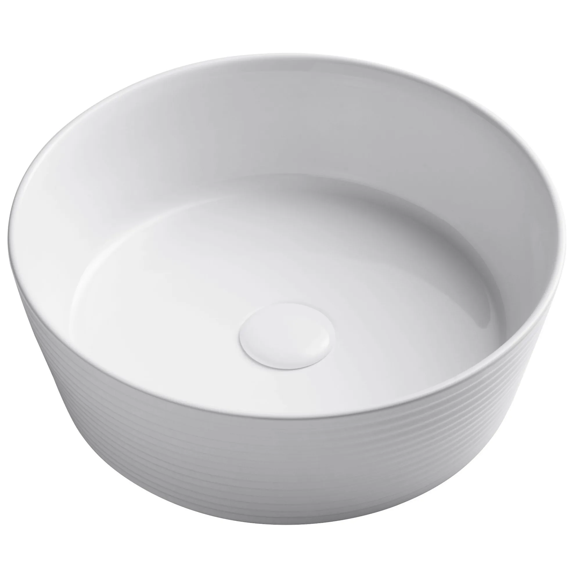 15 3/4" Round Vessel Ceramic Bathroom Sink in White