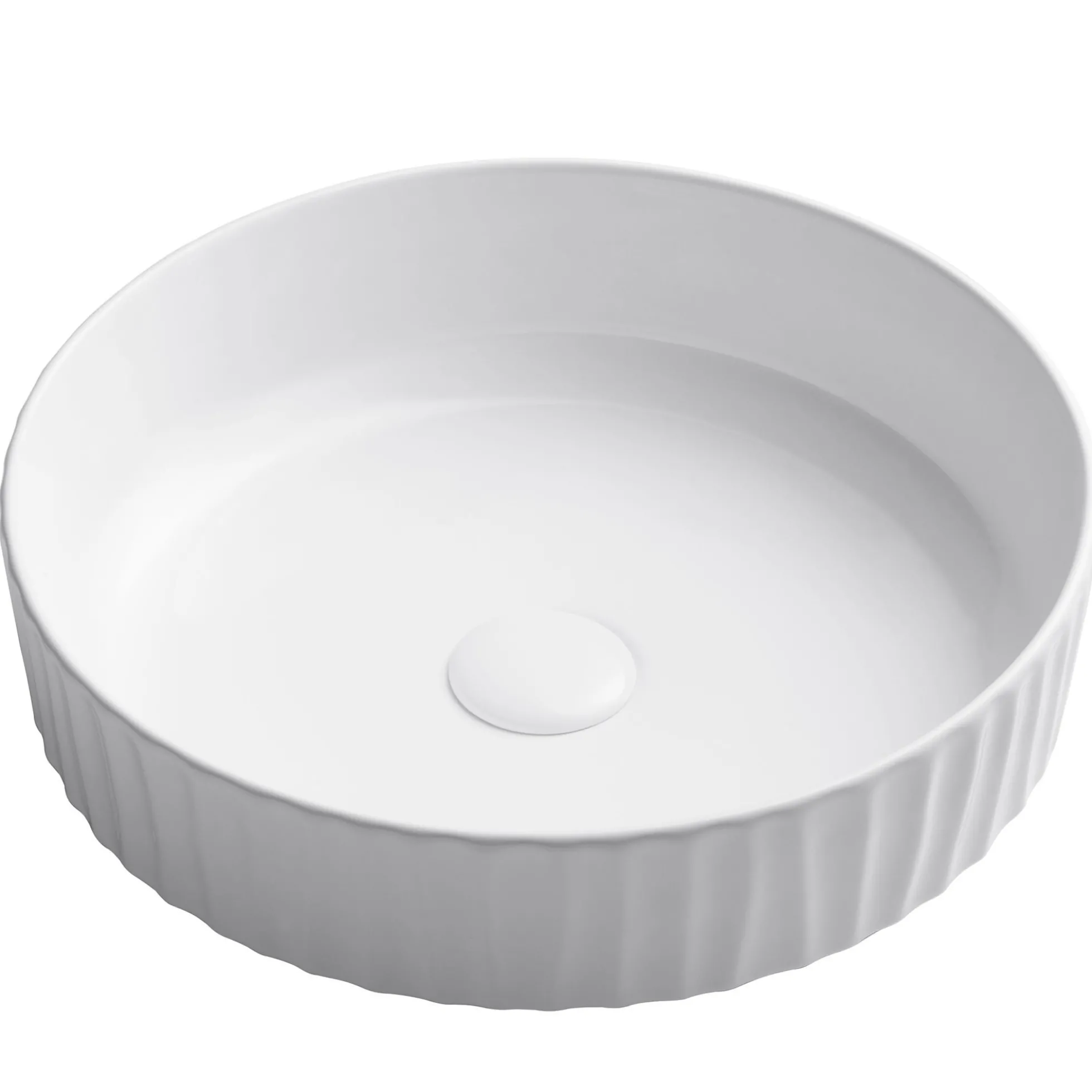 15 3/4" Round Vessel Ceramic Bathroom Sink in White