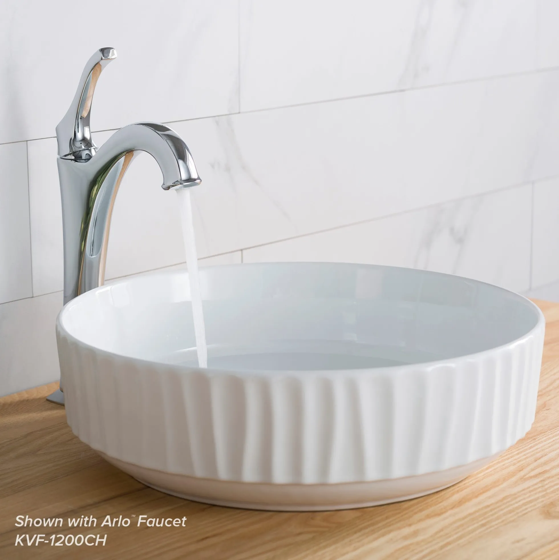 15 3/4" Round Vessel Ceramic Bathroom Sink in White with Pop-Up Drain