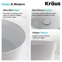 15 3/4" Round Vessel Ceramic Bathroom Sink in White with Pop Up Drain
