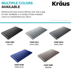Self-Draining Silicone Dish Drying Mat or Trivet for Kitchen Counter in Dark Grey