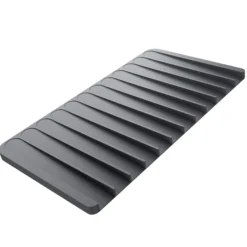 Self-Draining Silicone Dish Drying Mat or Trivet for Kitchen Counter in Dark Grey